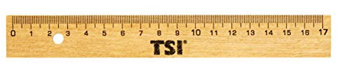 TSI Lineal 17 cm aus Holz, mit Metallkante, Art. Nr. 46217