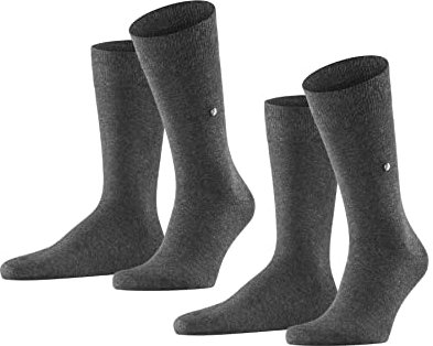 Burlington Herren Socken Everyday Multipack M So Baumwolle einfarbig 2 Paar, Grau Anthracite Melange 3081, 40-46