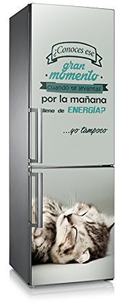 Vinilo para nevera | Stickers Fridge | Pegatina Frigo | Gato Relax (200x70)