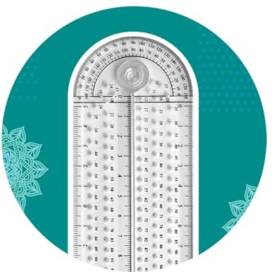 THAMOGRAPHE, Righello Bussola Squadra Goniometro Strumento 4 in 1 multifunzione per tracciare e misurare, compatto, facile da usare, infrangibile, ultra leggero, trasparente