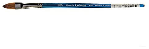 Winsor & Newton 5368110 Cotman Aquarell Synthetikhaar Pinsel - Serie 668 - Filbertpinsel, kurzer Stiel mit exzellenter Sprungkraft, Farbtragekraft und Punktgenauigkeit - 10mm -3/8