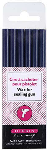 Jacques Herbin 35819T - Pack of 6 Special Sealing Wax Sticks - Made for Wax Guns - Dark Blue Colour - Manufactured in France - Creative Art Tool - Leisure