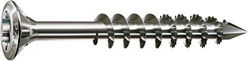 SPAX Fassadenschraube aus Edelstahl rostfrei A2, 5,0 x 100 mm, 100 Stück, T-STAR plus, Linsensenkkopf, Teilgewinde, CUT-Spitze, 25170005010021