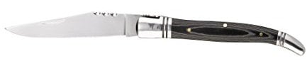 AUSONIA - Coltello da tasca tipo Languiole, lama inox, manico inox con inserti in micarta Cm 21,5