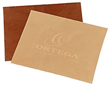 Ortega Guitars Polish Cloth Pack - 2-teiliges Poliertuch Set - 29,21 cm x 24,13 cm - Mikrofaser, Gelb und Braun (OPC-LY/LB)