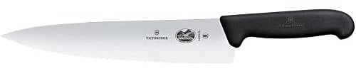Victorinox Fibrox Cuchillo de cocina y de trinchar con una longitud de 25 cm, fabricado en acero inoxidable de color negro