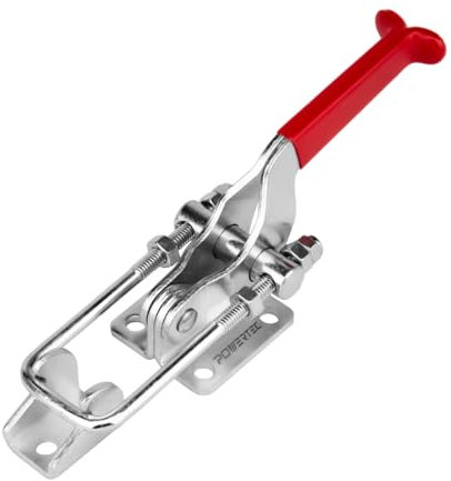 POWERTEC 1 morsetto a levetta, capacità di tenuta di 907,2 kg, 40341 chiavistello a U regolabile con impugnatura antiscivolo per maschere e dispositivi per la lavorazione del legno, affumicatore,
