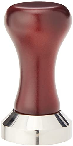 Café Olé Kaffee Tamper aus Edelstahl mit Griff aus Holz – 48mm Durchmesser, 18/10, 48 mm