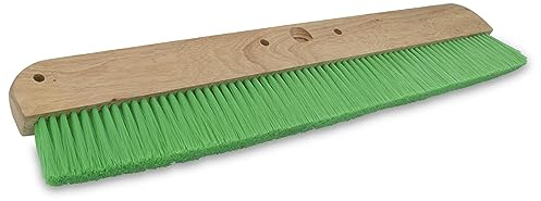 MARSHALLTOWN Wood Backed Concrete and Masonry Broom, Green Nylon, Made in The USA, 6562