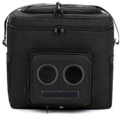 Super Real Business THE #1 Cooler with Speakers on Amazon. 15-Watt Bluetooth Speakers & Subwoofer for Parties/Festivals/Boat/Beach. Rechargeable Works with iPhone & Android (Black 2018 Edition)