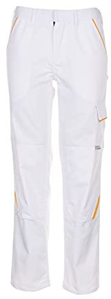 Planam 2327048 Highline Bundhose, Reinweiß/Reinweiß/Gelb, Größe 48