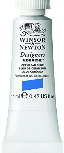 Winsor & Newton Designers Gouache - Peinture Gouache pour le Dessin, L'illustration, le Design - Aquarelle Opaque, Tube de 14ml, Couleur Bleu Ceruleum