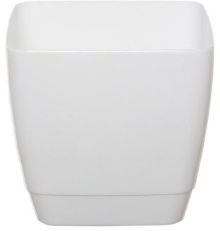 Whitefurze G0616SQ 16cm Square Indoor Pot Cover - White