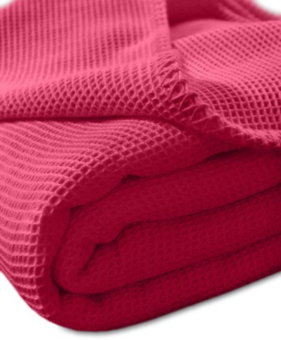 Kneer Waffelpique Decke, Rot, 220 x 240 cm