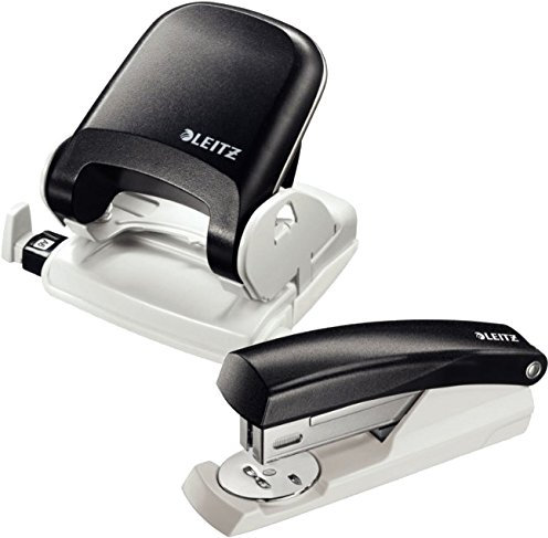 Leitz 5005 NeXXt Series Bürolocher für bis zu 25 Blatt + Heftgerät 5501 schwarz bis zu 25 Blatt Heftleistung