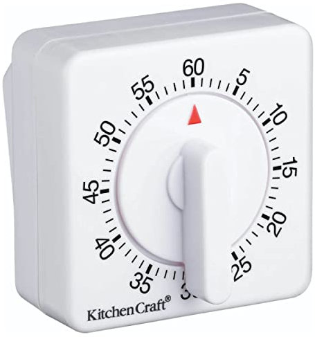 KC BLUE Kitchencraft Minuteur Mécanique à Remontoir d'une Heure pour la Cuisine