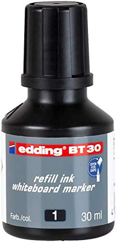 edding BT 30 Nachfülltinte Whiteboardmarker - schwarz - 30 ml - mit Kappilarsystem, ideal zum sauberen und unkomplizierten Nachfüllen fast aller edding Whiteboardmarker