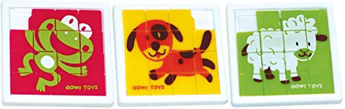 Gowi 360-21 Schiebepuzzle Tiere, einzeln, Logikspielzeug
