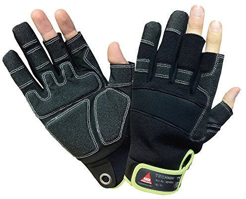 Hase Technik 3 Finger Montage Handschuh Outdoor Mechaniker Techniker Handschuhe Arbeitshandschuhe (Größe 12 (1 Paar))