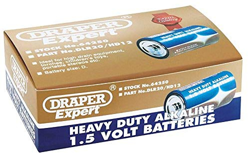 Draper Expert 64250 DLR20/HD12 Alkali-Batterien Heavy Duty D/Monozellen 12 Stück