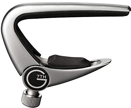 G7th Newport 6 String Silver Classical Guitar Capo - Lightweight with Adjustable Tension Control - Capo for Classical Guitar, UK Designed