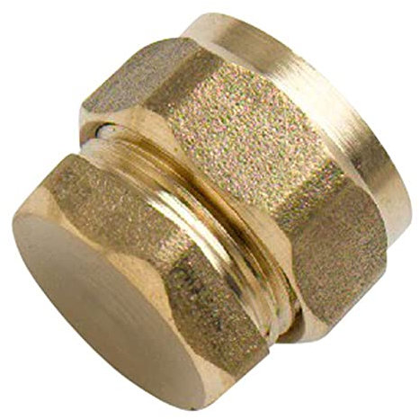 Merriway BH02890 Compression Fitting Brass Stop End, 22mm