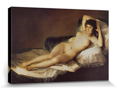 1art1 Francisco De Goya Poster Die Nackte Maja, 1800 Bilder Leinwand-Bild Auf Keilrahmen | XXL-Wandbild Poster Kunstdruck Als Leinwandbild 30x20 cm