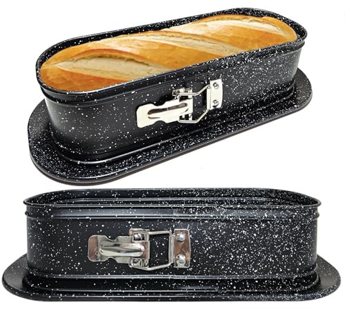 EliteHoff Springform Rechteckig, Backform Quadratisch, Kuchenform Eckig, Kuchenbackform mit Antihaftbeschichtung, Backform Springform Auslaufsicher (Rechteckig, 31 x 12 cm)