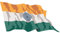 Autoaufkleber - Autoaccessoires - Aufkleber Fahne A-LS69 India - Indien 30 cm farbig - bunt - wehend - Tuning - Heckscheibe - Beschriftung
