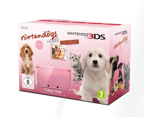3DS Konsole rosa + Nintendogs und Cats