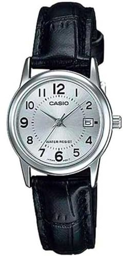 Casio Women's LTPV002L-7B Black Leather Quartz Watch