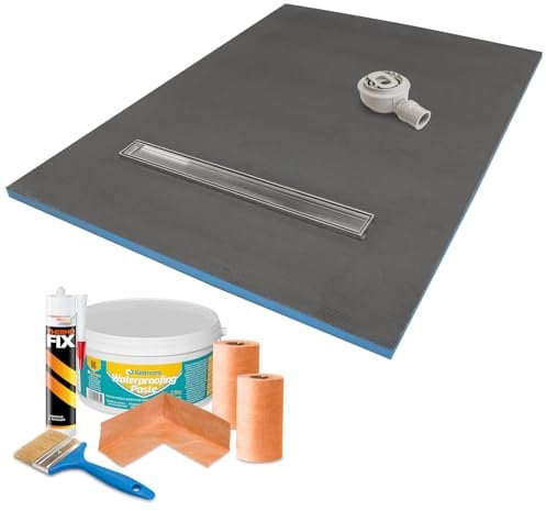 Thermopanel Linear Wet Room Shower Tray with Waste - Choice of Grate & Tanking Kit