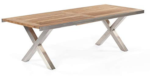 Sonnenpartner Gartentisch Spectra ausziehbar 245/331x100 cm Edelstahl/Old Teak
