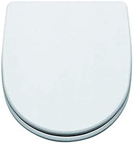 Gala Bacara– Asiento Fijo para Inodoro, Incluye Kit de Fijación y Bisagras de Acero Inoxidable, Color Blanco, Medidas 44 x 6 x 38.8 cm - Modelo G5145001