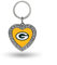 Rico Industries NFL Green Bay Packers Schlüsselanhänger aus Metall mit Strass-Herz, 3,5 x 7,6 cm, Unisex-Erwachsene