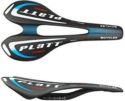 PLATT Bike Carbon Fiber Saddle Lightweigth Bicycle Seat for Road Bike and Mountain Bike 3K Matte,Blue