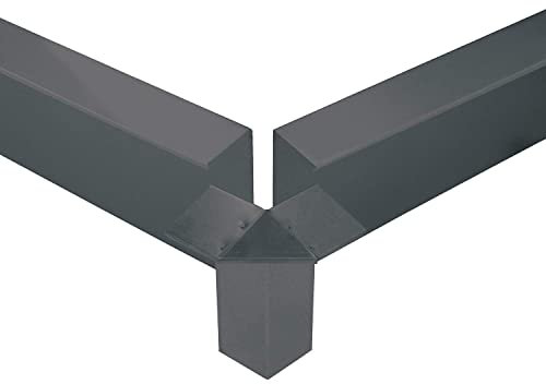 bellissa Schneckenblech Eckteil aus Metall - 99619 - Schneckenzaun aus Stahlblech, corten - 7 x 7 x 25 cm