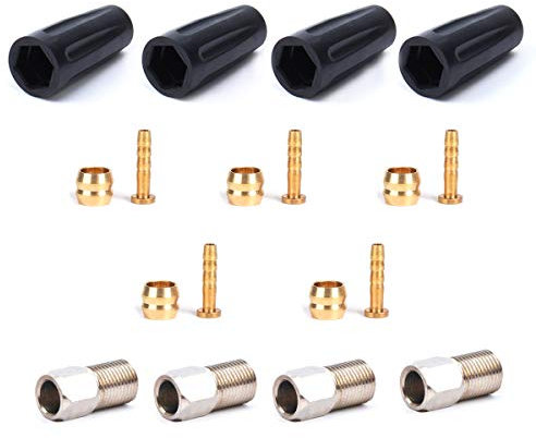 Farbetter BH59 Disc Brake Cable Hose Set, Complete kit Including 4PCS Brake Lever Covers and 4PCS Compression Nuts, 5PCS Oliver and 5PCS Inserts for Shimano BH59 Bike Hydraulic Disc Brake Hose