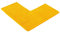 PANA® Chenille Duschvorleger mit Eckausschnitt • Badteppich für Eckduschen • Badematte rutschfest • L-förmiger Duschvorleger für eckige Dusche • Farbe: Gelb • Maße: 50x100x100 cm