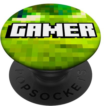 Gamer Pixelated Background Gaming Video Game Player Gift PopSockets Klebender PopGrip