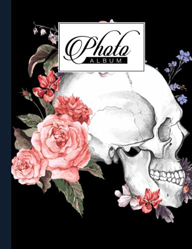 Photo Album: Album, Large Photo Albums with Writing Space Memo, Extra Large Capacity Picture Album, Family, Baby, Wedding, Travel Photo Book, 120 Pages | Roses And Skull Cover by Veit Weis