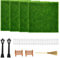 DOUSELLA 10 Stück Miniatur Garten Zubehör 15x15cm Miniatur Kunstrasen Mini Garten Deko Set mit Mini Künstliche Rasen, Bank, Zaun, Straßenlampe, Besen Garten Mikrolandschaft für Puppenhaus, Feegarten
