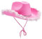 Geagodelia Cappello Cowboy da Donna Vintage Cappello Cow Boy con Piuma Paillettes per Cosplay Halloween Carnevale (B-Rosa, One Size)