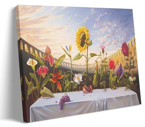 Frühlingsblumen von Salvador Dalí Maler Kunstwerk Poster Gemälde auf Leinwand Wandkunst Scroll Bild Druck Wohnzimmer Wände Dekor Häuser 20 x 30 cm