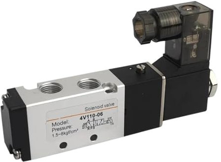 XEOWHUPG 4V110-06 Aria 2 Posizione 5 Vie Pneumatico Elettronico con Connettore Pneumatico Elettrovalvola DC12V DC24V AC220v AC110V AC36V(with 8mm Fittings,AC110V)
