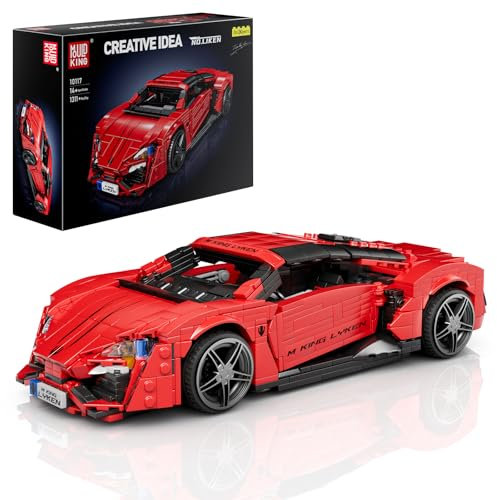 Mould King 10117 Technik Supersportwagen Klemmbausteine Rennwagen Bausteine Auto Speed Champion Sammler Modellbausatz Geschenk Für Jungen Und Erwachsene (1311 Teile)