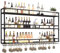 RAJYQODIS Wandmontierte Weinregal mit Glashalter, Bar-Einheit aus Hängeregal schwebende Regale,Metall Weinflasche Glashalter Wandmontage für Esszimmer Home Bar Küche dekorative (Schwarz, 120cm)