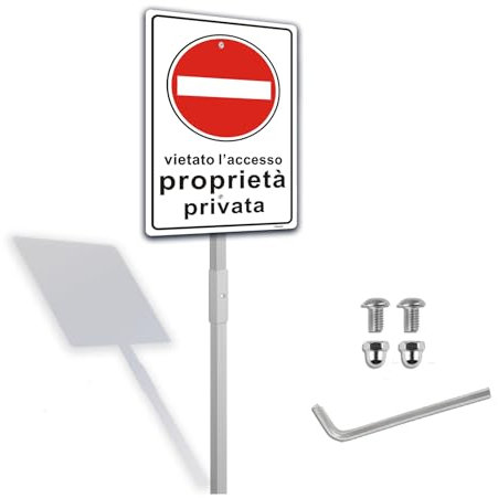 Felexdo Cartello Proprietà Privata Divieto di Accesso con Staffa in Alluminio 20x30cm Cartello Proprietà Privata con Buchi per una facile installazione Impermeabile e Resistente ai Raggi UV