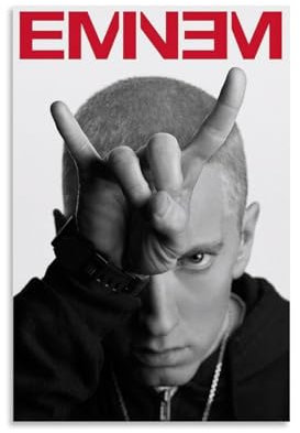 BIANRUN Eminem Leinwanddruck, Foto auf Leinwand, Rapper, Wanddekoration, Vintage, abstrakt, Hip-Hop-Rapper, Wandbilder, Premium-Bilder, Wandkunst für Schlafzimmer, 30 x 45 cm, ungerahmt, 23