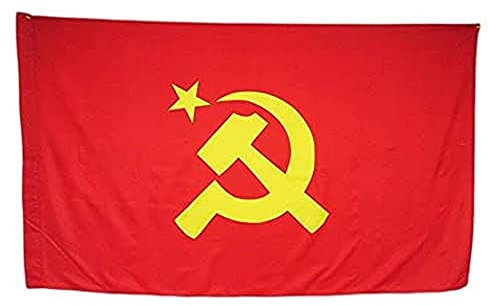 Logo Central De L'Urss - Communiste Rouge 90X150Cm Drapeaux De Vacances Supérieure Drapeau Paysage Coupe-Vent Et Étancheune Pelouse Drapeaux Décoration Pour Jardin Porche Balcon